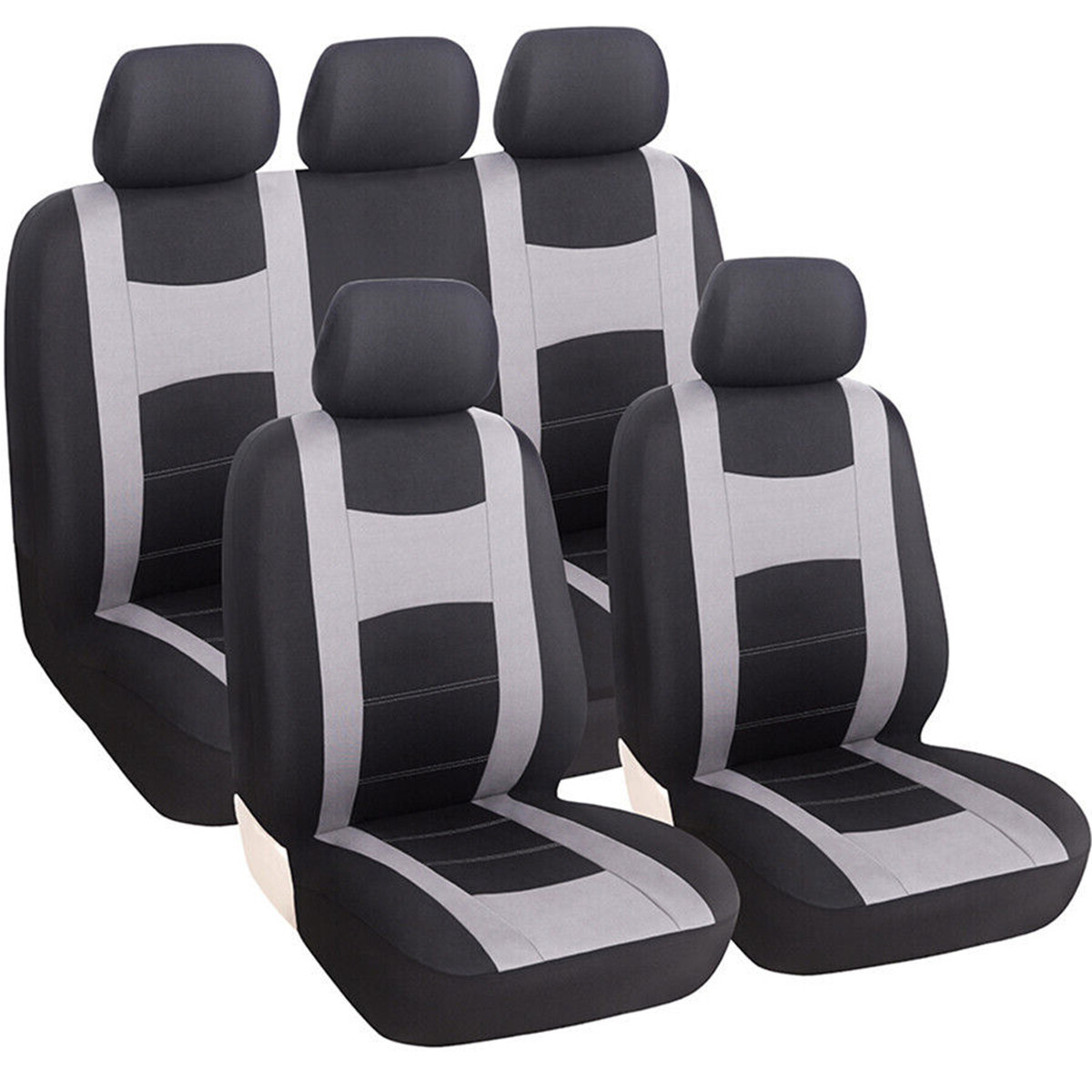 Car Seat Covers Front Rear 5-Seats Cushion Protectors Breathable Washable 9pcs