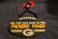 Green Bay Packers 4"x6" Wood Sign Power Design [NEW] NFL Banner Wall Cave