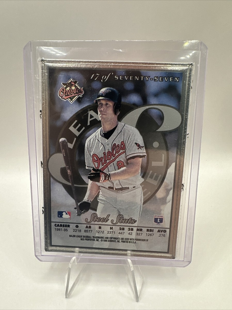 CAL RIPKEN JR. 1996 DONRUSS LEAF SILVER STEEL STATS 17 OF 77 MLB