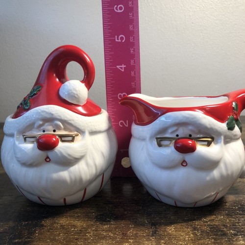 Vintage cream and sugar Santa Claus dish By Omnibus Hand-painted - Picture 9 of 16