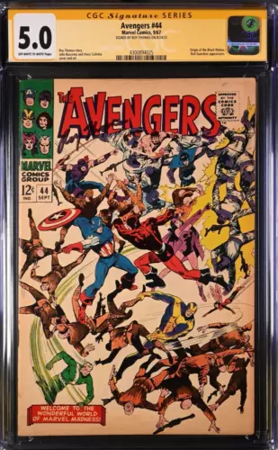 AVENGERS #44 - 9/67 - CGC SIGNATURE SERIES - SIGNED BY ROY THOMAS - CGC 5.0