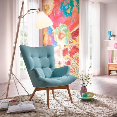 Sytlischer Retro Hochlehnsessel Aqua Clubsessel Fernsehsessel Wohnzimmer Sessel Ebay