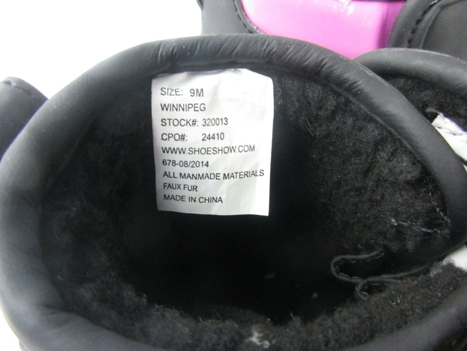 Arctic Ridge Children Girls size 9 Black Pink Snow Boots Waterproof