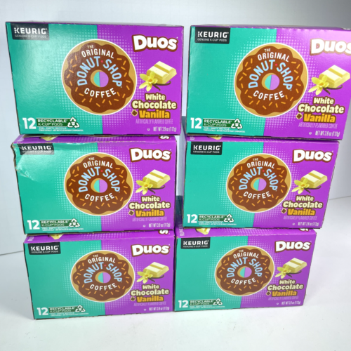Original Donut Shop DUOs Vanilla White Chocolate 72 K Cup Pods for Keurig Coffee