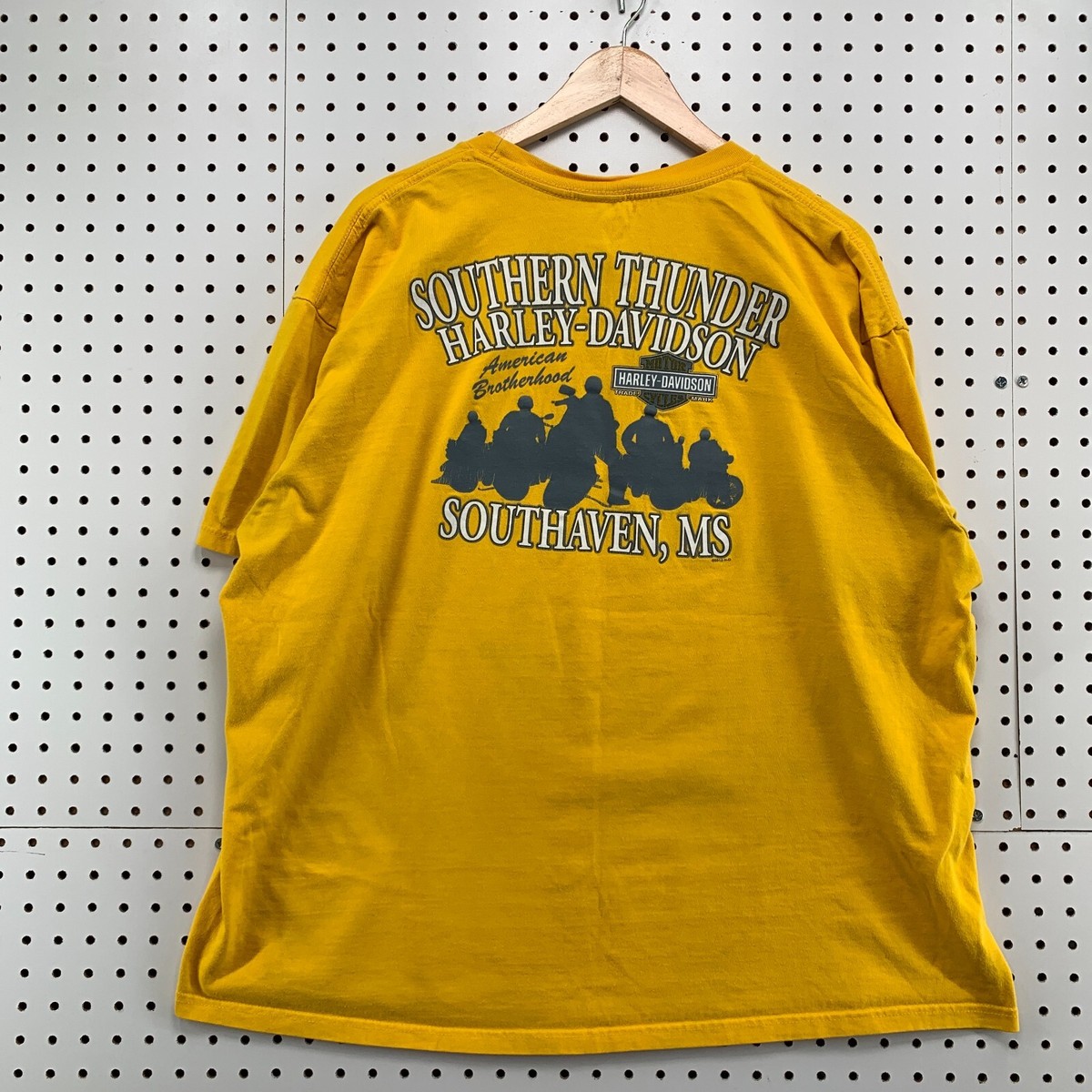 Harley Davidson Shirt Mens 2XL Yellow Southern Thunder Southaven