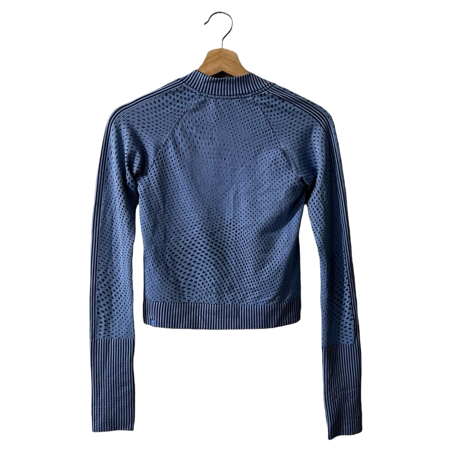 lululemon rest less cropped half-zip ribbed knit nile night sea hoodie