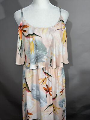 Show Me Your Mumu Womens Tropical Birds Paradise Hacienda Maxi Dress Sz Small
