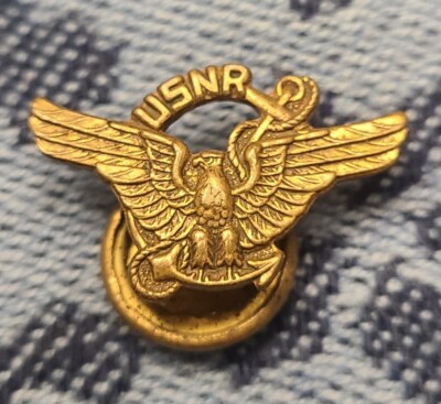 Vintage Navy Eagle Lapel/Hat Pin USNR US Naval Reserve  Anchor Screw Back Nr/Mt