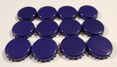 100 Blue Beer Bottle Crown Caps (Crimped, Used) Crafts Only - Picture 5 of 7
