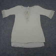 Naif Dress Womens Large Beige Bohemian Retro Boho Indie Prairie Lightweight VTG