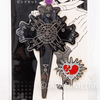 RARE! D.Gray-Man Black Order Rose Cross Metal Bookmark and Pins