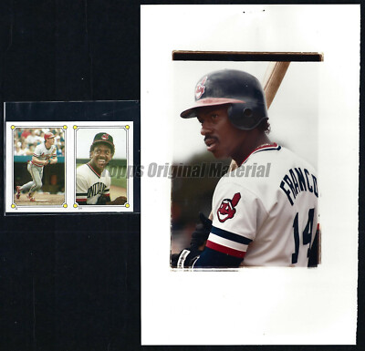 Julio Franco Indians 1987 Topps Sticker Original Extra Photo 5x8 Vault Proof
