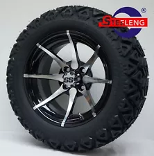 GOLF CART 14"x7" KRAKEN WHEELS and 23"x10"-14" ALL TERRAIN TIRES (SET OF 4) 