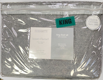 Dormisette Luxury Flannel King Sheet Set 4 Pc German Cotton Brand New