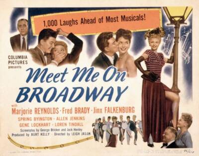 Meet Me On Broadway poster Allen Jenkins Fred Brady Marjorie - Old Photo