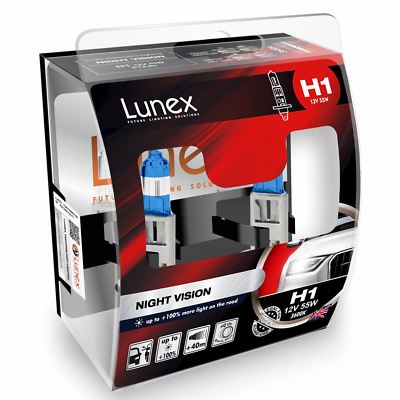 Lunex Night Vision H1 (448) Headlight Bulb 3600K Twin Pack