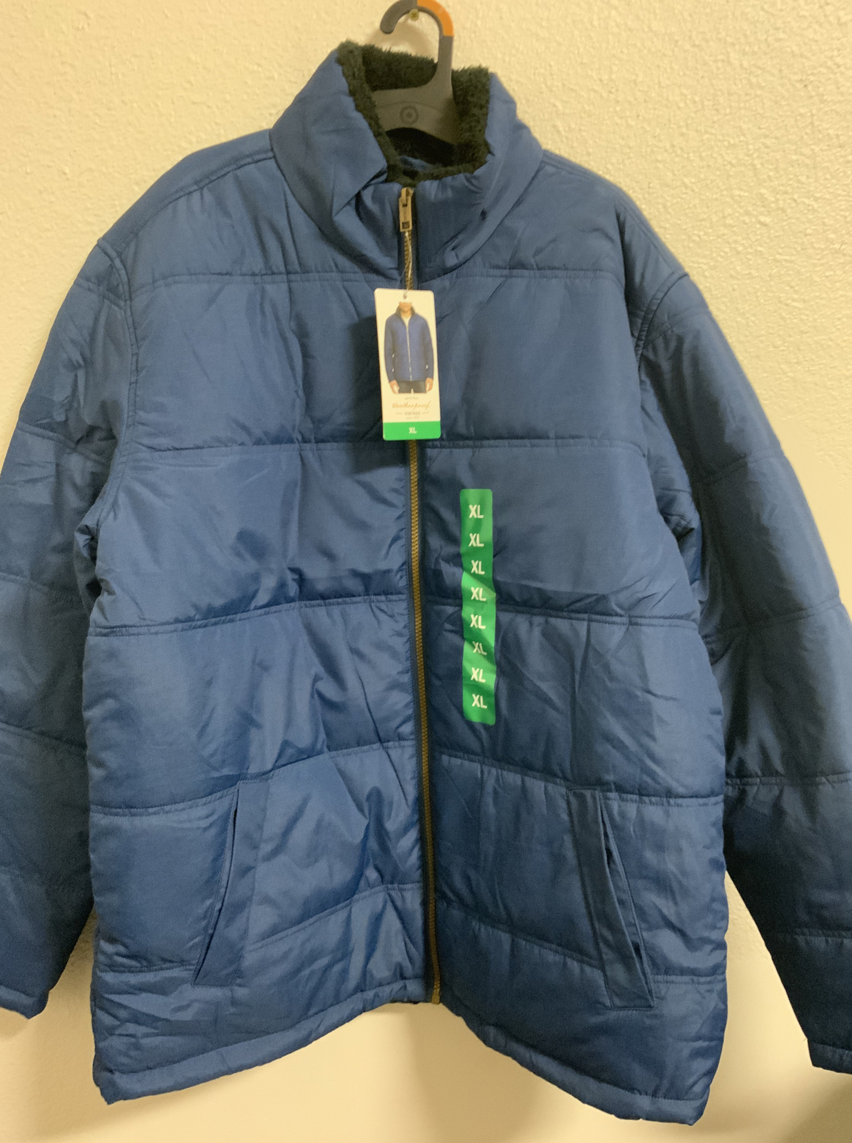 ♨️ Weatherproof Vintage Men’s Fleece Lined Puffer Jacket BLUE (XL)🆕 eBay