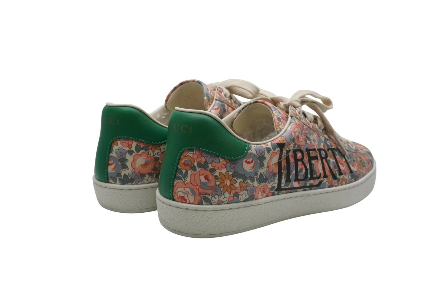 GUCCI Ace Floral Sneakers Multicolor Logo Flower Shoes Leather 636357 Size 6 523 thumbnail 4