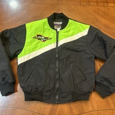VTG Retro Arctic Cat Jacket Womens Small Neon Bright Green Snowmobile Lined Y2K