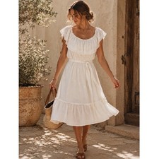 NEW Lauren Ralph Lauren BLACK LABEL Off Shoulder Dress 14 BEADED EMBROIDERED