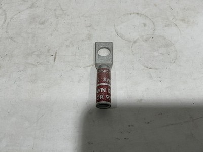 Burndy YAZ-TC 2 STR Compression Lug 3/8  Single Hole CU N60 2AWG (Qty 20)