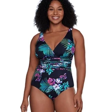 Aqua Green Women's One Piece Swimsuit Swimwear Waist Over the Shoulder