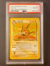 PSA 10 Raichu 29/62 Fossil 1999-2000 Copyright GEM MT