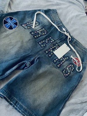 Vale Forever Men's Blue Jeans Shorts, Size 30, Sirens Crystal Jorts