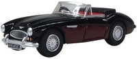 Austin Healey 3000 Schwarz Burgunder 1:76 MaßStab Oxford Diecast 76AH3006