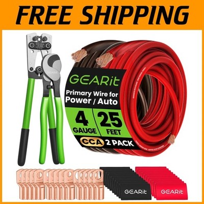 High-Quality 4 Gauge Wire Combo - Crimper, Cutter, Lugs