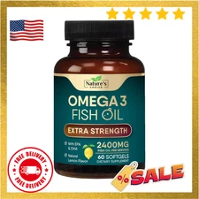 Omega 3 Fish Oil Supplement 2400 mg - Triple Strength EPA & DHA Fish Oil Omega 3