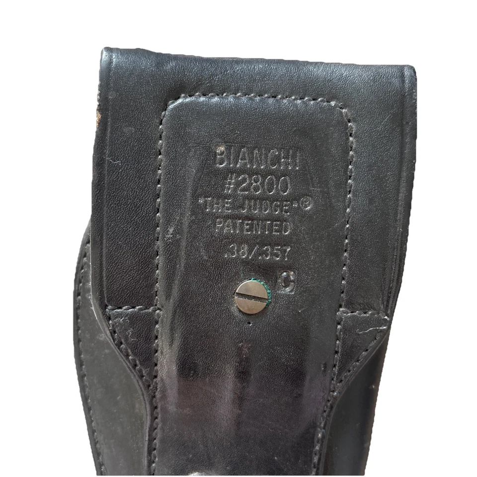 Vintage Bianchi 5B Black Basket Leather OWB Holster basket weave - Image 4 of 4