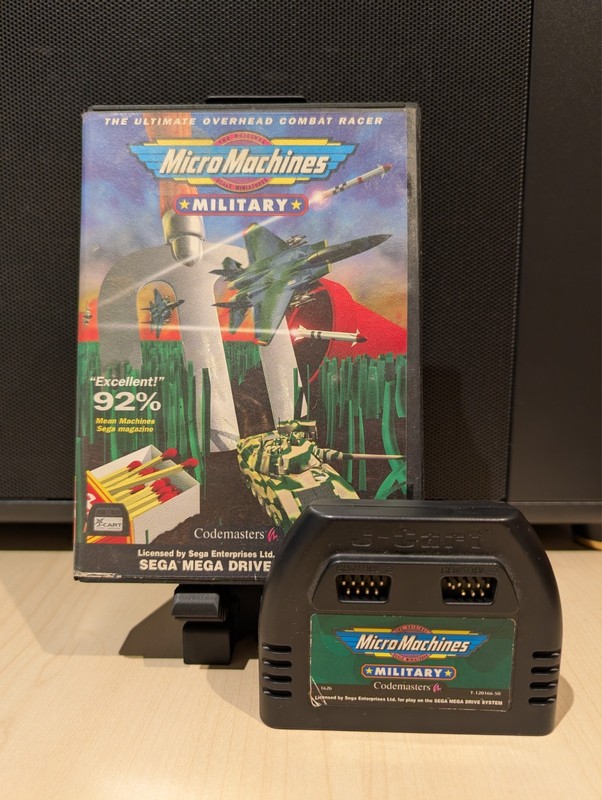 Sega Mega Drive Micro Machines Military PAL Boxed J-Cart Tested Working