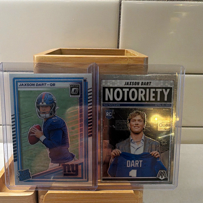 Jaxson Dart Rookie Card Lot (2) Donruss Optic Rated Rookie + Mosaic Notoriety RC