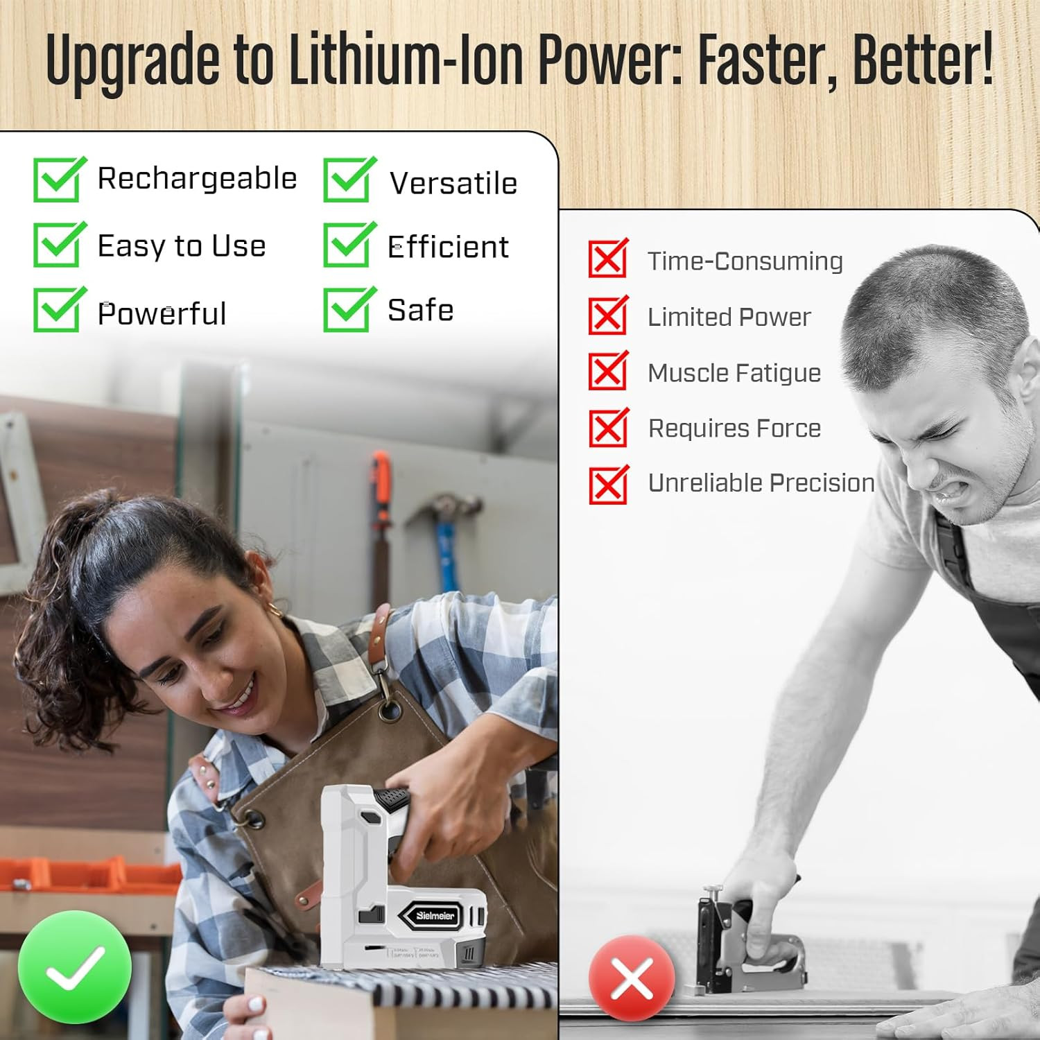 Bielmeier Electric Staple Gun, 2 in 1 Lithium-ion Electric Stapler, 4V Cordless