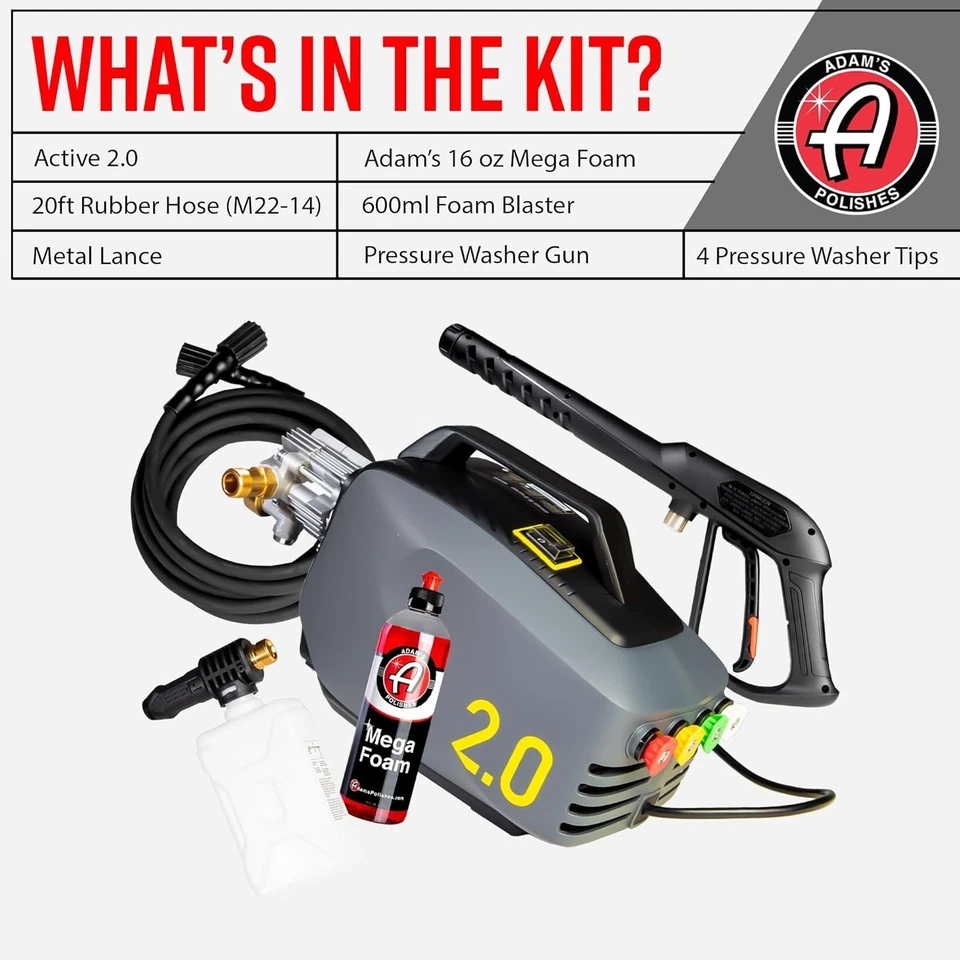 Lavadora a Presión Activa 2.0 y Mega Jabón de Espuma para Coche (5 Artículos) Potente, Ligero, Foto 2 de 4