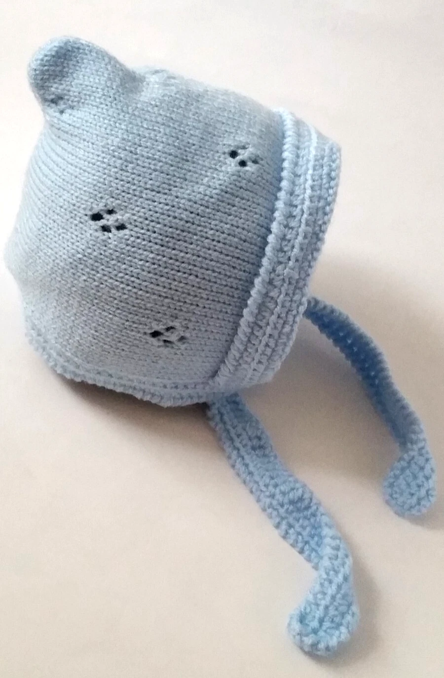 Knitted Hat Baby Infant 0 - 3 to 24months Blue Crochet Bonnet Pixie Beanie