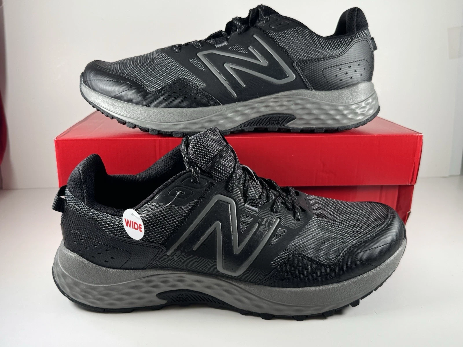 New Balance 410v8 Trail Running Shoe Men Sz 14 4E Wide Black/Grey MT410LB8