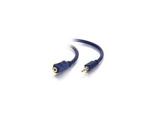 C2G 40611 Velocity 3.5mm M/F Stereo Audio Extension Cable, Blue 50 Feet, 15.24