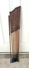 Complete Set of 9 Antique Vintage JH Taylor Hickory Irons Tad Moore Shafts