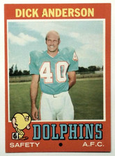 1971 Topps Football Card Dick Anderson EX-MT #67 Dolphins