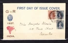 India.  1937 FDC.   see 2 scans. L2081