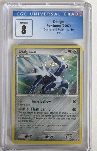 2007 POKEMON DIAMOND & PEARL DIALGA LV. 68 #1/130 RARE HOLO FOIL CGC 8 MINT E2