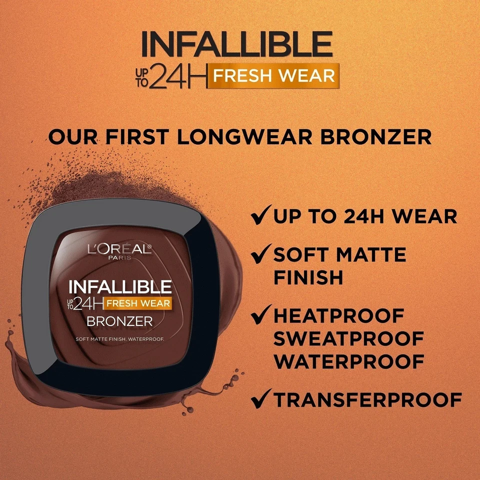 LOreal Paris Infallible 24H Fresh Wear Soft Matte Finish Longwear Bronzer 400 Ta - Image 4 of 4