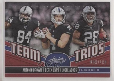 2019 Absolute Team Trios Red Spectrum Antonio Brown Josh Jacobs Rookie RC 0q3