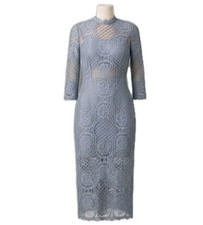 Alexis Miller Lace Midi Dress XS MSRP $750 Light Blue Date Night formal event.