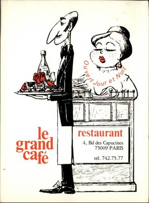 Le Grand Cafe Paris France vintage postcard b926