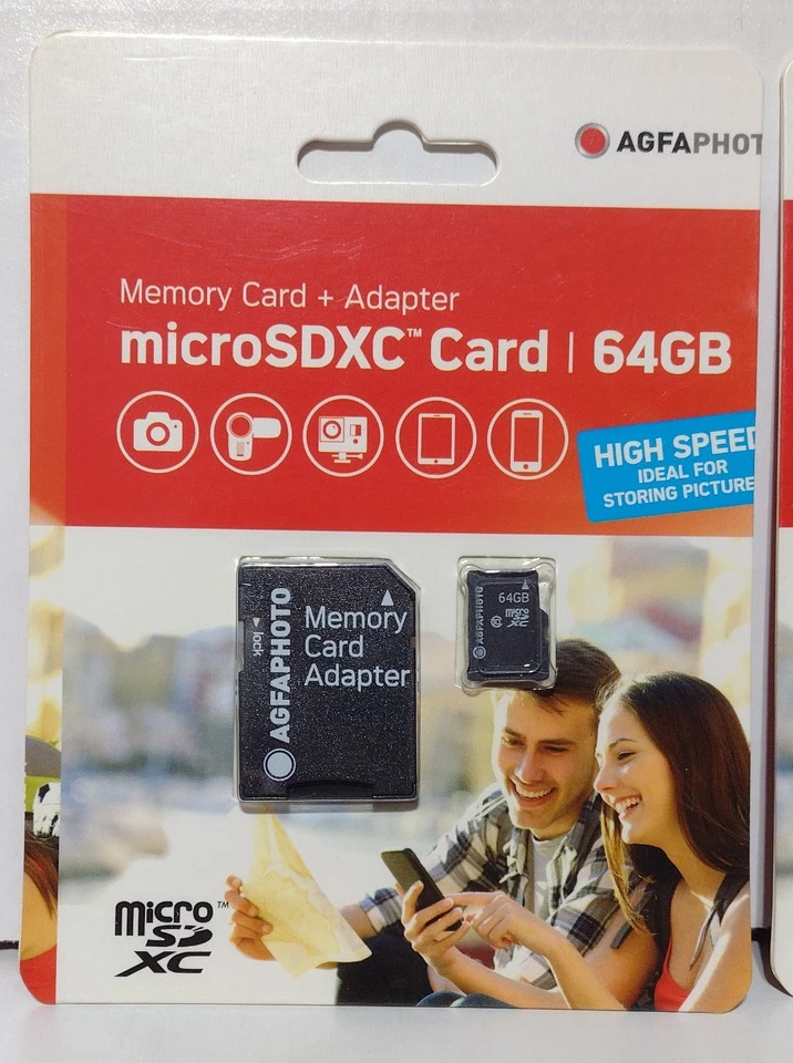 (3) AGFAPHOTO MicroSDXC card 64gb Memory Card + Adapter - Image 3 of 4