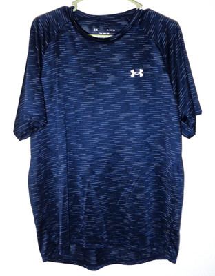 Men's Blue, Polyester, Short Sleeve Tech Tee by Under Armour-Size XL