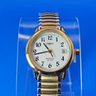 Vintage 1995 Timex Indiglo Date 25mm Women's Quartz Watch Gold Tone